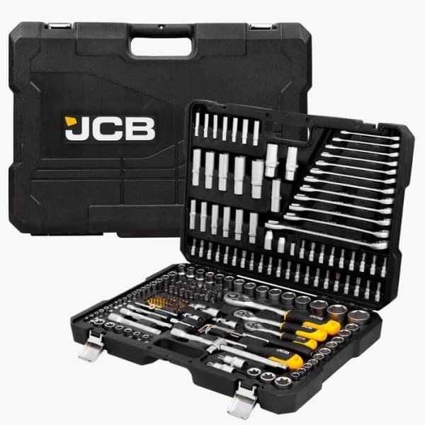 Verktygssats JCB 216 delar i kromvanadiumsstål CRV