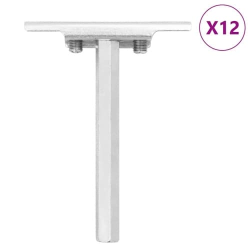 Konsoler för flytande hyllplan 12st osynlig Ø12x100 mm kolstål