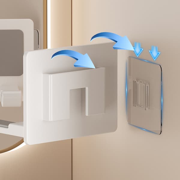 INF Selvklebende Hårfønerholder - Minimalistisk Design Hvit