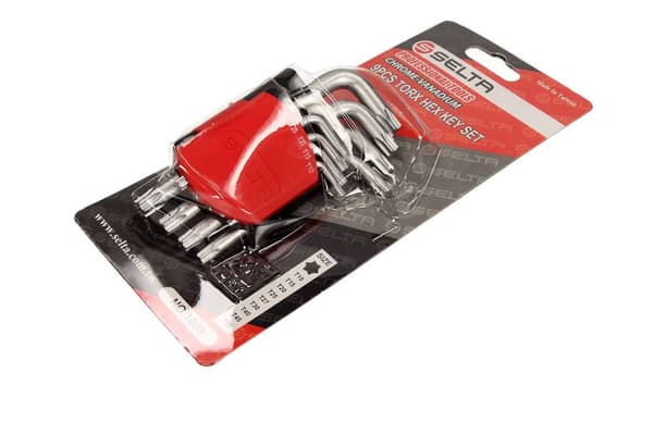 SELTA TORX NYCKELSATS, I HÅLLARE, 9 DELAR, T10-T50