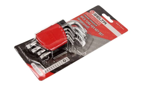 SELTA TORX SECURITY -KUUSIOAVAINSARJA, PIDIKKEESSÄ, 9-OSAINEN, TS10-TS50
