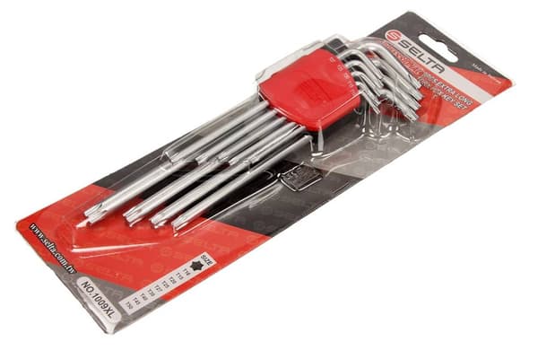 Selta ERITTÄIN PITKÄ TORX-KUUSIOAVAINSARJA, PIDIKKEESSÄ, 9 OSAA, T10-T50
