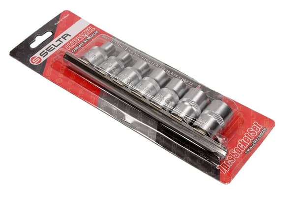 Selta TORX E-HYLSOR PÅ SKENA, 7 DELAR