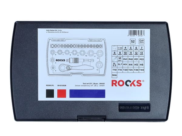 ROOKS VERKTYGSSATS 1/4" tum, 28 DELAR SMART