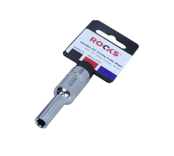 ROOKS TOPPENØGLE 3/8"" 6 MM 6-VINKEL LANG