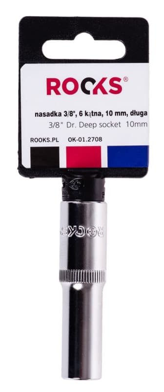 ROOKS TOPPENØGLE 3/8"" 10 MM 6-VINKEL LANG