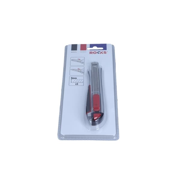 ROOKS KNIFE, AFBRÆKNINGSKNIV, METAL 9 MM, 3 KNIGER