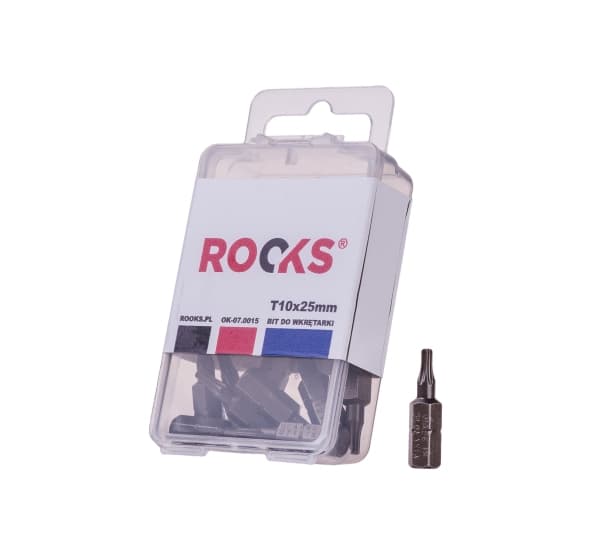ROOKS SKRUETRÆKKERBIT 1/4""X 25MM X T10, IMPACT CVMO-S, SÆT MED 10