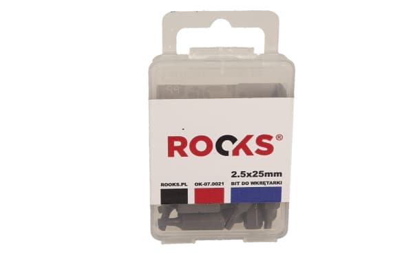 ROOKS SKRUVMEJSELBITS 1/4"" X 25MM X HEX 2.5 SLAG CVMO-S SET 10 DELAR