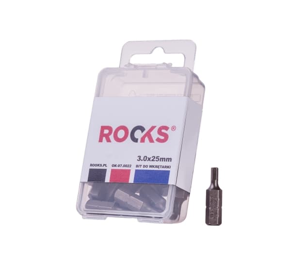 ROOKS SKRUETRÆKKERBIT 1/4""X 25MM X HEX 3, SLAG CVMO-S, SÆT MED 10 STK.
