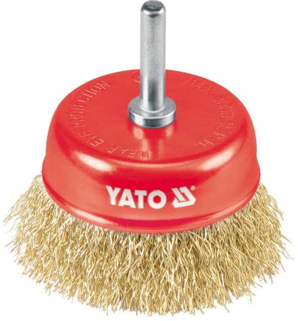YATO FRONTBORSTE FI 75MM MED SKAFT, MÄSSINGSTRÅD