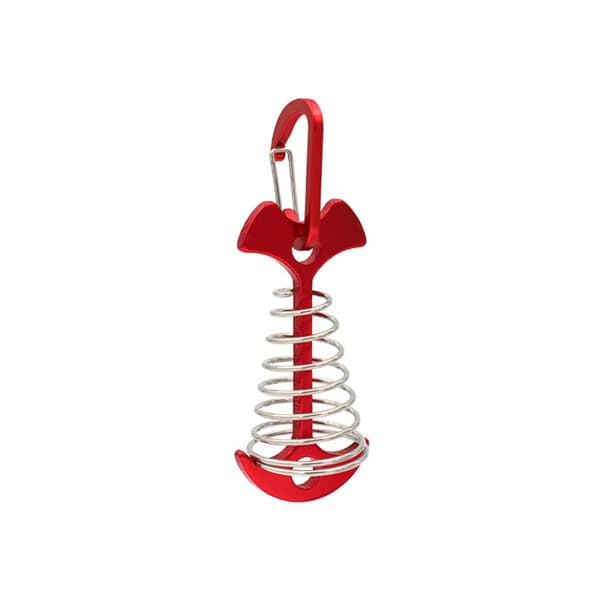 INF Tältpinnar av fiskbensmodell i aluminiumlegering med spänne (4-pack) Röd