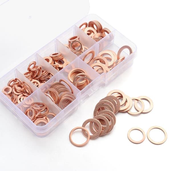 INF 300 stk. kobberforseglingsskive sortiment med etui