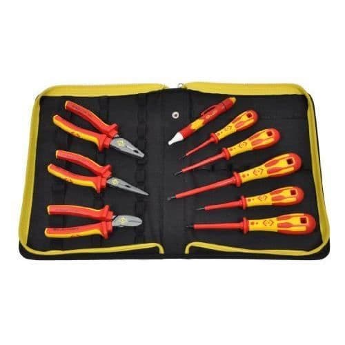 Kit med 9 tång och skruvmejslar PZ - CK - T5953 - VDE - Polyester - Spänningsdetektor