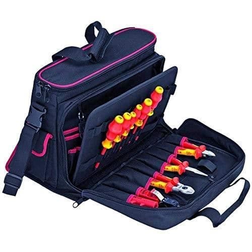 Verktygsväska - KNIPEX - 00 21 10 V01 - Hårdmetallsax - Kraftform Comfort skruvmejsel - Sidoklipptång