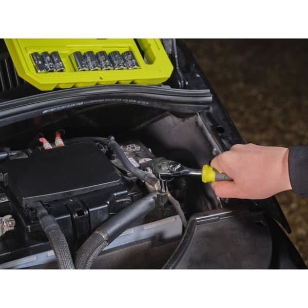 RYOBI - Sæt med 1 90-tands nøgle, 8 toppe (8 til 15 mm) og 1/4'' - 3/8'' adapter - Kompatibel med Ryobi LINK - RHRS10PC