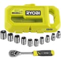 Miniatyrbillede 1 af 6: RYOBI - Sæt med 1 90-tands nøgle, 8 toppe (8 til 15 mm) og 1/4'' - 3/8'' adapter - Kompatibel med Ryobi LINK - RHRS10PC