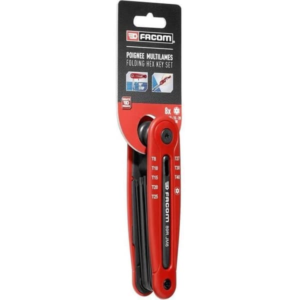Sæt med 8 unbrakonøgler - FACOM - 89R.JM8PB - Torx-modstand - På montering - 8-40 mm