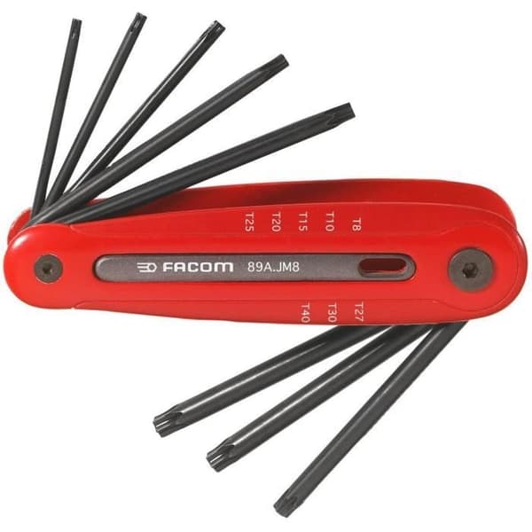 Sæt med 8 unbrakonøgler - FACOM - 89R.JM8PB - Torx-modstand - På montering - 8-40 mm