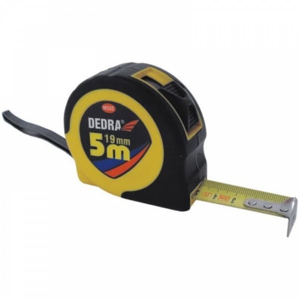 Dedra - M882 - Rullande måttband med lås och krok, gummihandtag 8 m/25 mm ()
