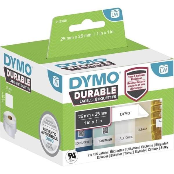 Etiketter - DYMO - 2112286 - 25 x 25 mm - Polypropylenfilm - 1700 st