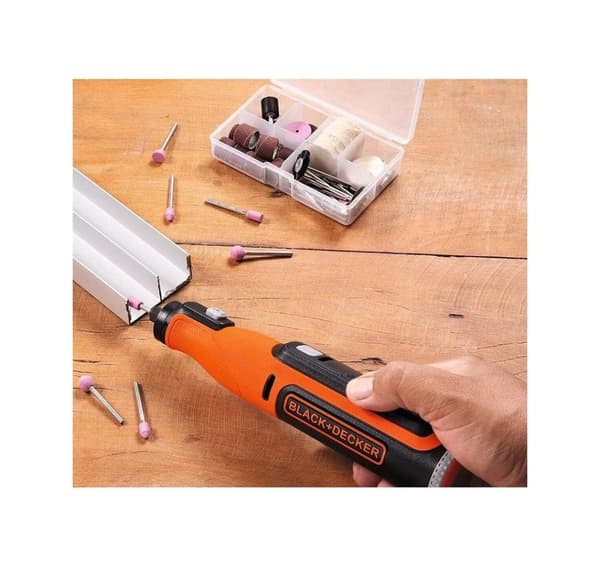 BLACK & DECKER, 8V sladdlöst roterande verktyg med satslåda, BCRT8IK-XJ