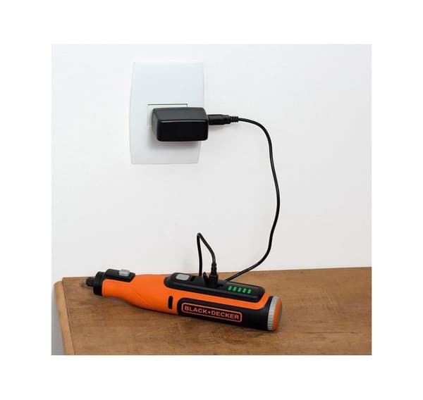 BLACK & DECKER, 8V sladdlöst roterande verktyg med satslåda, BCRT8IK-XJ