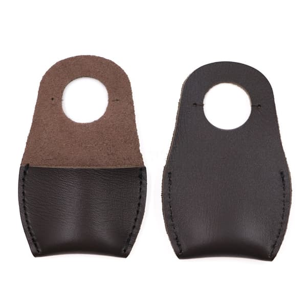 INF Artisan Carved Thumb First Layer Leather Finger Guard kaffe