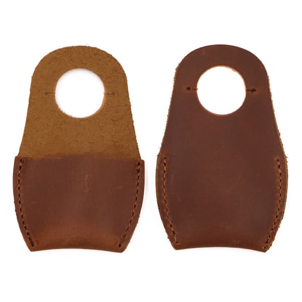 INF Artisan Carved Thumb First Layer Leather Finger Guard Brun