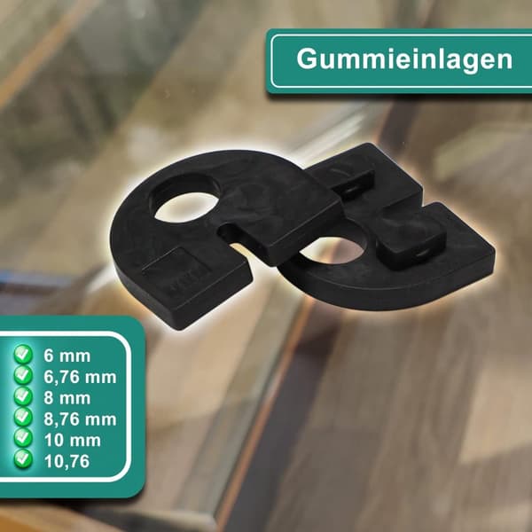 INF Fiskmunnklemme 304 Øvre Støtte Buet Bunn - 2 stk, Glassfeste