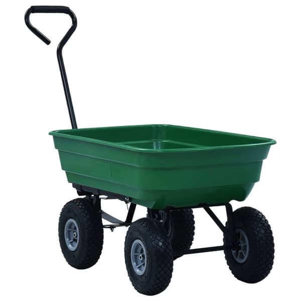 vidaXL Puutarhan kippikärry 300 kg 75 l vihreä