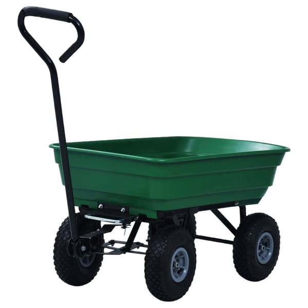 vidaXL Puutarhan kippikärry 300 kg 75 l vihreä