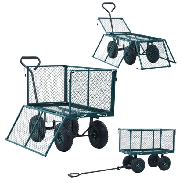 vidaXL Trädgårdsvagn grön 350 kg