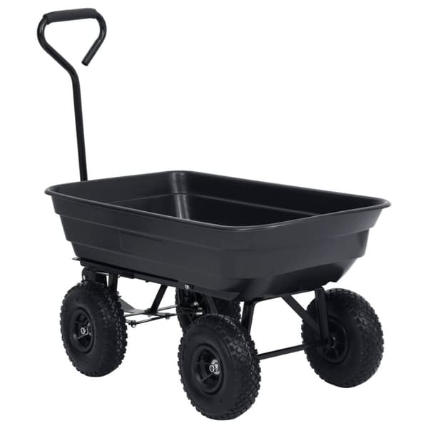 vidaXL havevogn med vippelad 300 kg 75 l sort