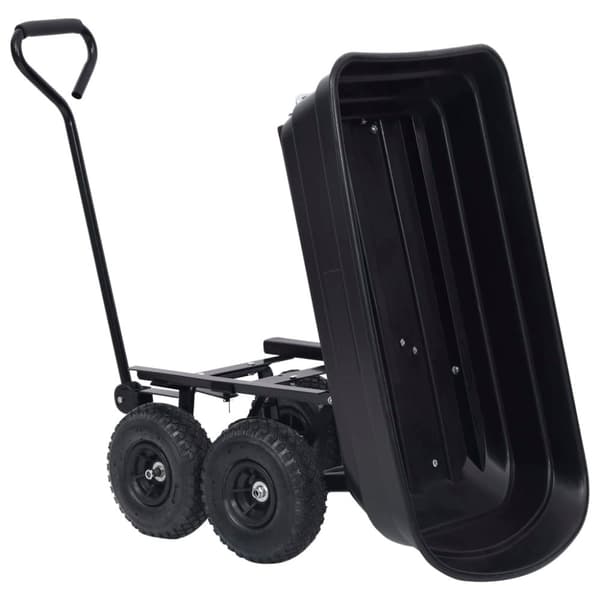vidaXL havevogn med vippelad 300 kg 75 l sort