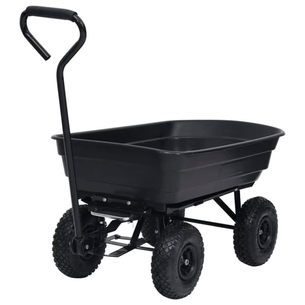 vidaXL havevogn med vippelad 300 kg 75 l sort
