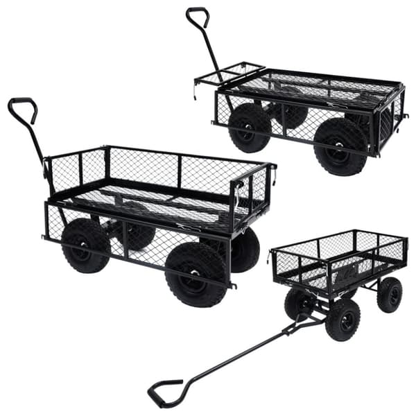 vidaXL Trädgårdsvagn svart 250 kg