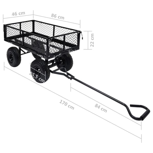 vidaXL Trädgårdsvagn svart 250 kg
