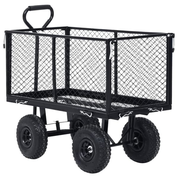 vidaXL Trädgårdsvagn svart 350 kg