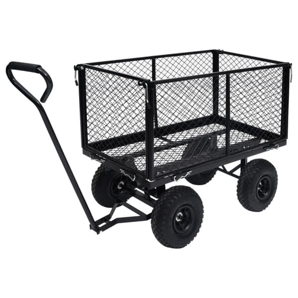 vidaXL Trädgårdsvagn svart 350 kg