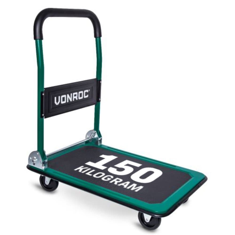 VONROC Plattformsvagn - hopfällbar | Max. vikt 150KG