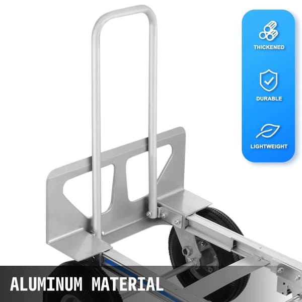 3-i-1 handvagn i aluminium, 770 lbs stor kapacitet, lätt konstruktion, stabil