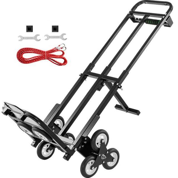 210kg last hopfällbar trappklättervagn med reservhjul, hållbar konstruktion, stabil drift, ergonomisk design, lätt att använda/förvara