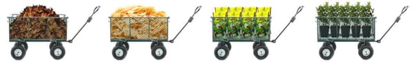 Havetrailer - vogn - med aftagelig pose - op til 450 kg - grøn