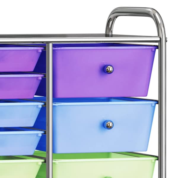 vidaXL Förvaringsvagn XXL 15 lådor flerfärgad plast -  Dollies & vagnar