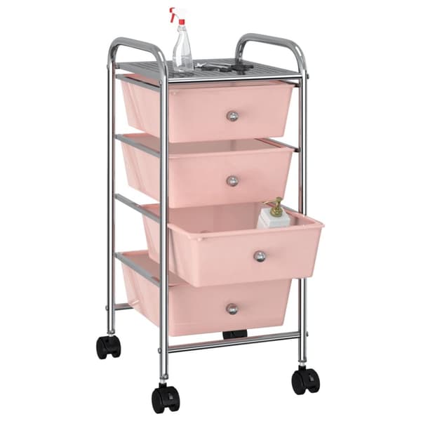 Sækkevogne og pakkevogne - Living rullebord med 4 skuffer plastik pink