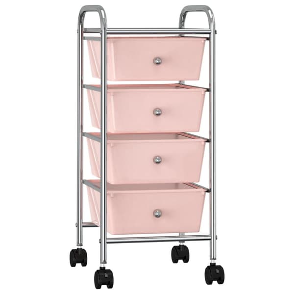 Sækkevogne og pakkevogne - Living rullebord med 4 skuffer plastik pink