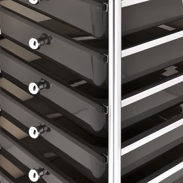 Rullebord med 10 skuffer plastik sort - Opbevaringsbord - Opbevaringsborde - Home & Living