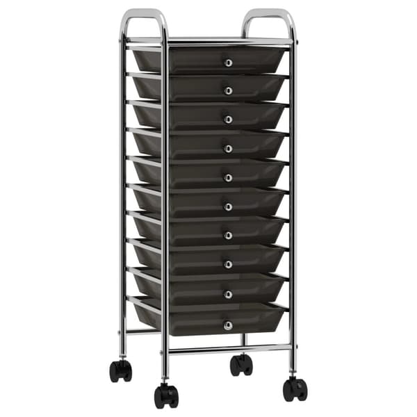 Rullebord med 10 skuffer plastik sort - Opbevaringsbord - Opbevaringsborde - Home & Living