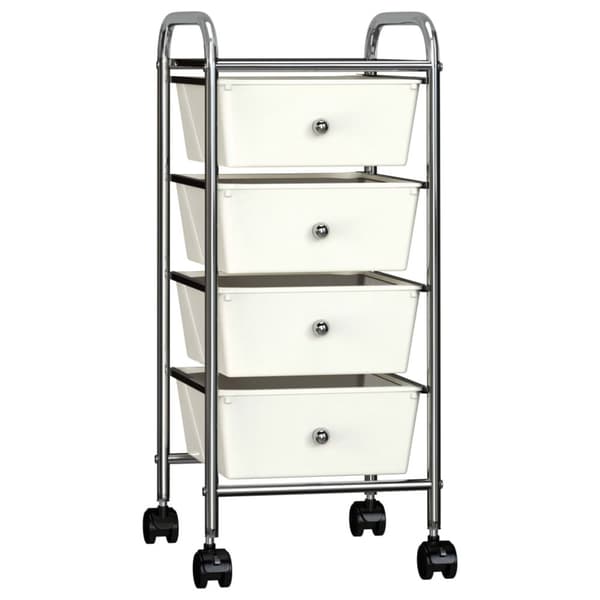 Rullebord med 4 skuffer plastik hvid - Opbevaringsbord - Opbevaringsborde - Home & Living